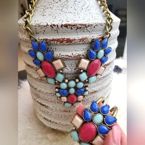 💝Statement piece set 3 pcs:stand out colors,Turquoise, Blush & Fuschia